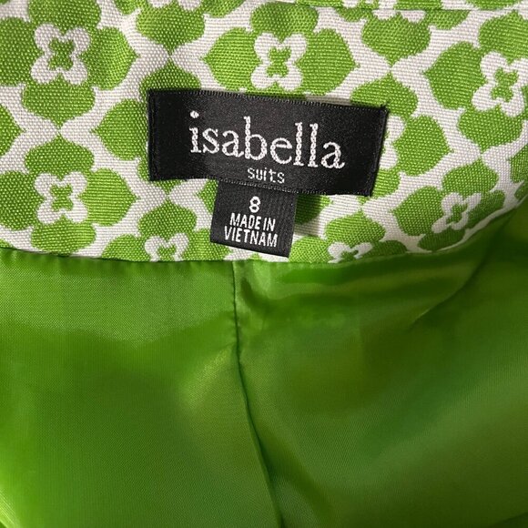 Isabella Green Clover Pattern Zip Accent Blazer Women Size 8 - Picture 3 of 5